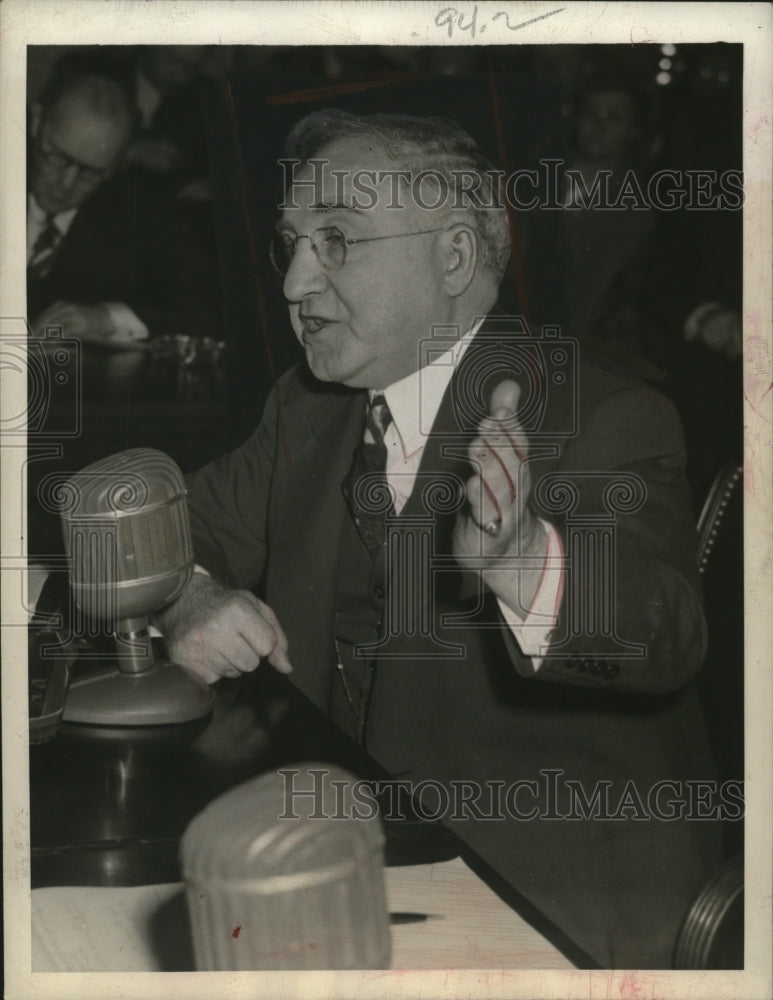 1943 Press Photo James Petrillo Testifies in Senate Interstate Subcommittee