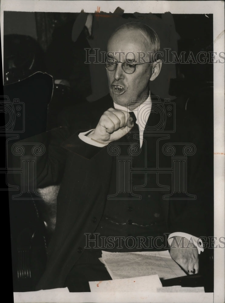 1940 Press Photo Sen. Charles Tobey testifies before Senate Commerce Subcommitee