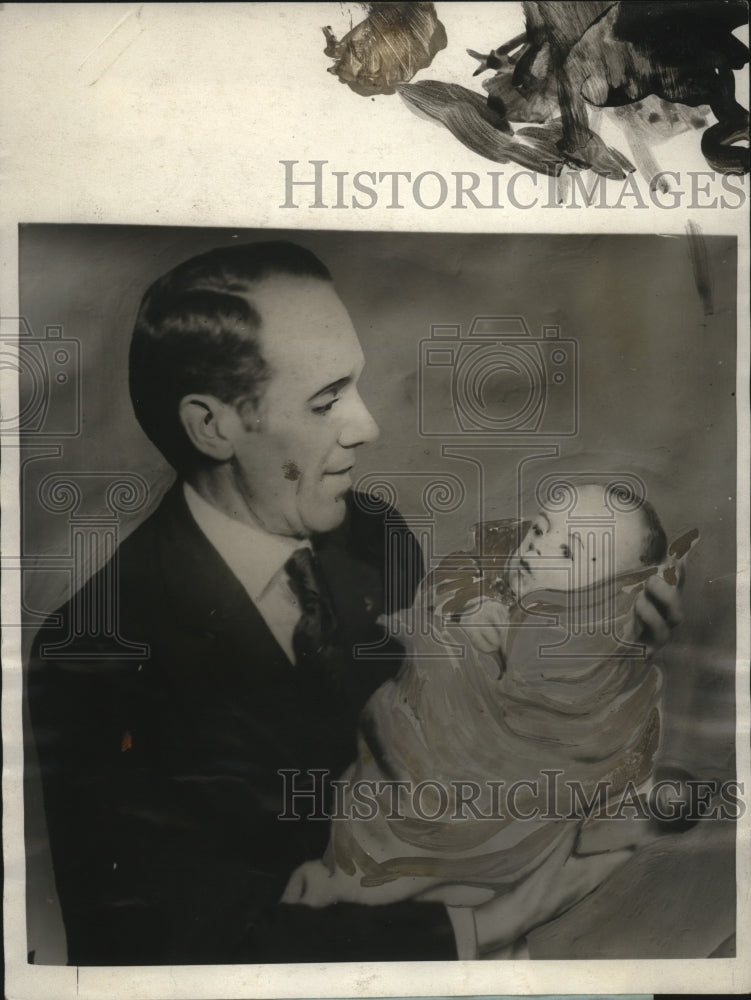 1924 Press Photo Joeseph Raymend baby sold at birth repurchased James Gillham