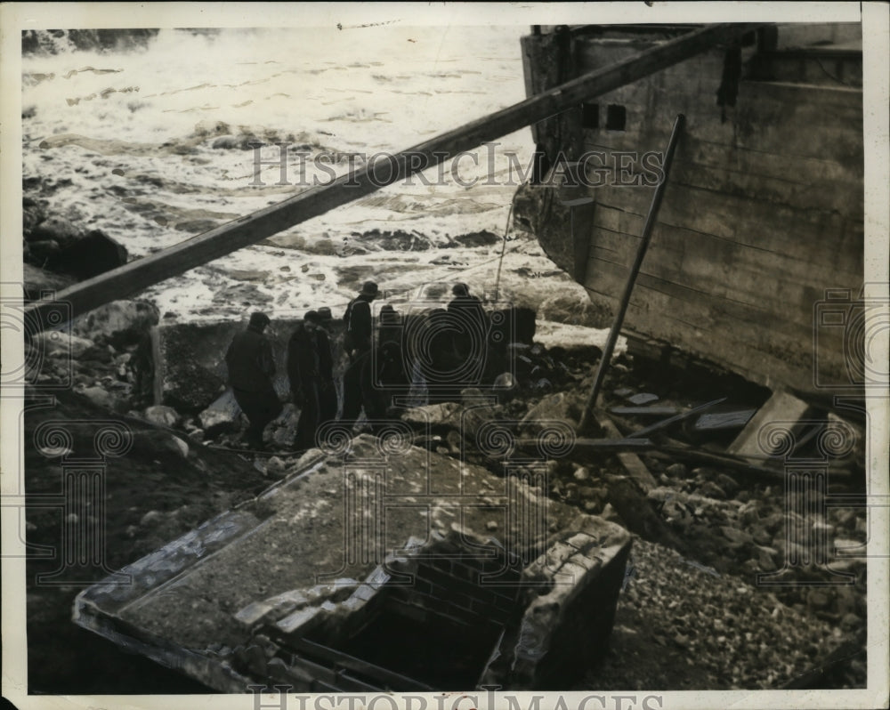 1936 Press Photo Rumford, Maine Morse Bridge Reconstruction - neo10772