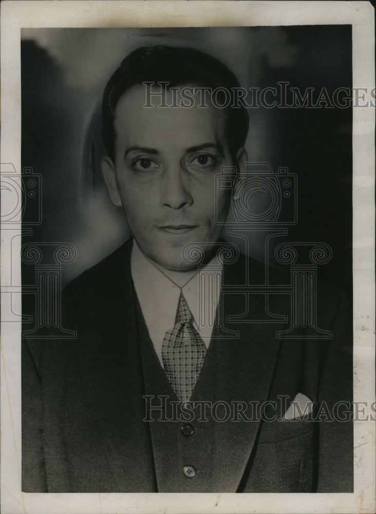 1937 Press Photo Dr Armen Greenhut at PA trial for assault of Ruth McGowan