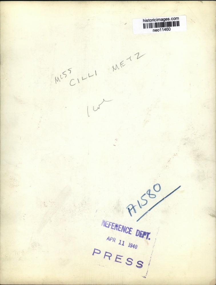 1940 Press Photo Cilli Metz - neo11460