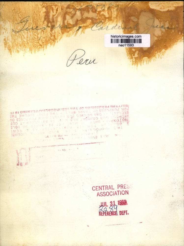 1958 Press Photo Cardinal Juan Guevara of Peru - neo11593