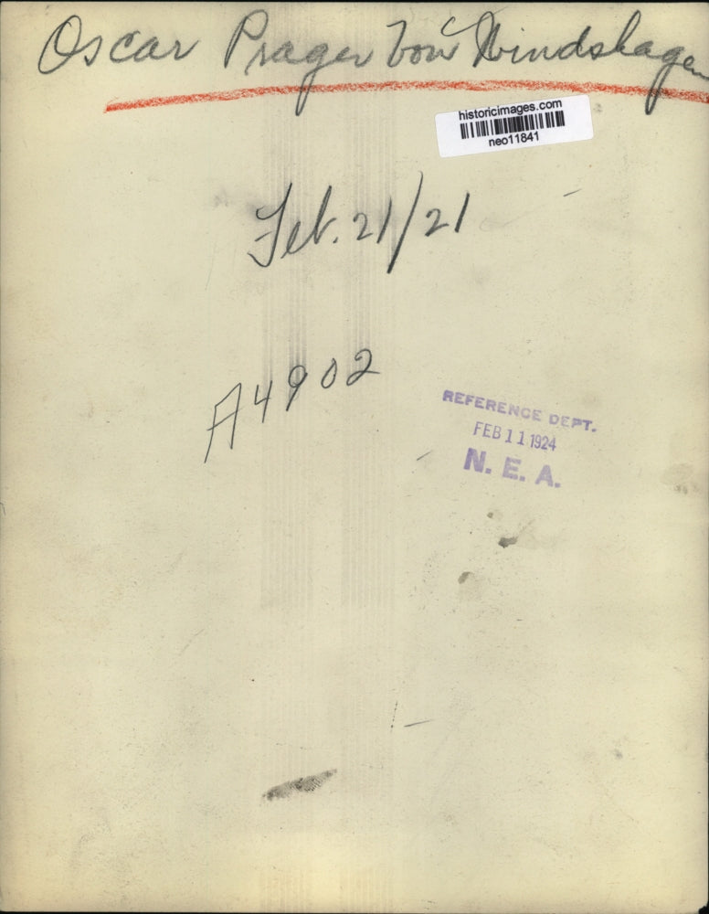 1924 Press Photo Oscar Prager - neo11841