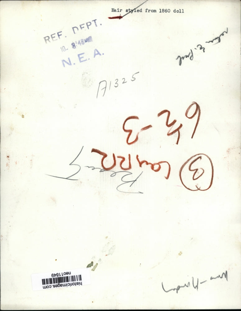 1948 Press Photo Hair styled from 1860 doll - neo11849