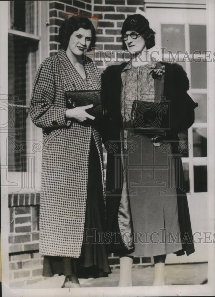 1936 Press Photo Nona Cloyes & Mother Mrs. G.W. Cloyes in Minneapolis