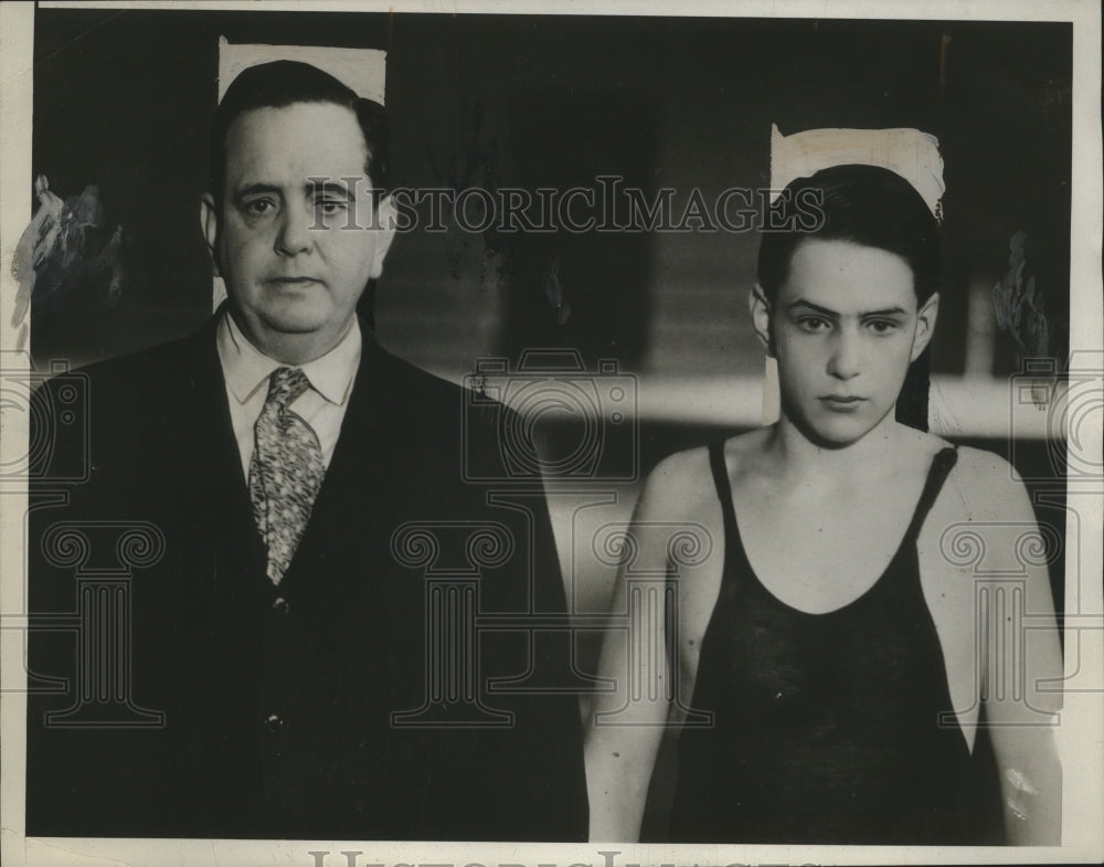 1933 Press Photo James H. Reilly & Jimmy Jr. of Rutgers Swimming - neo12007