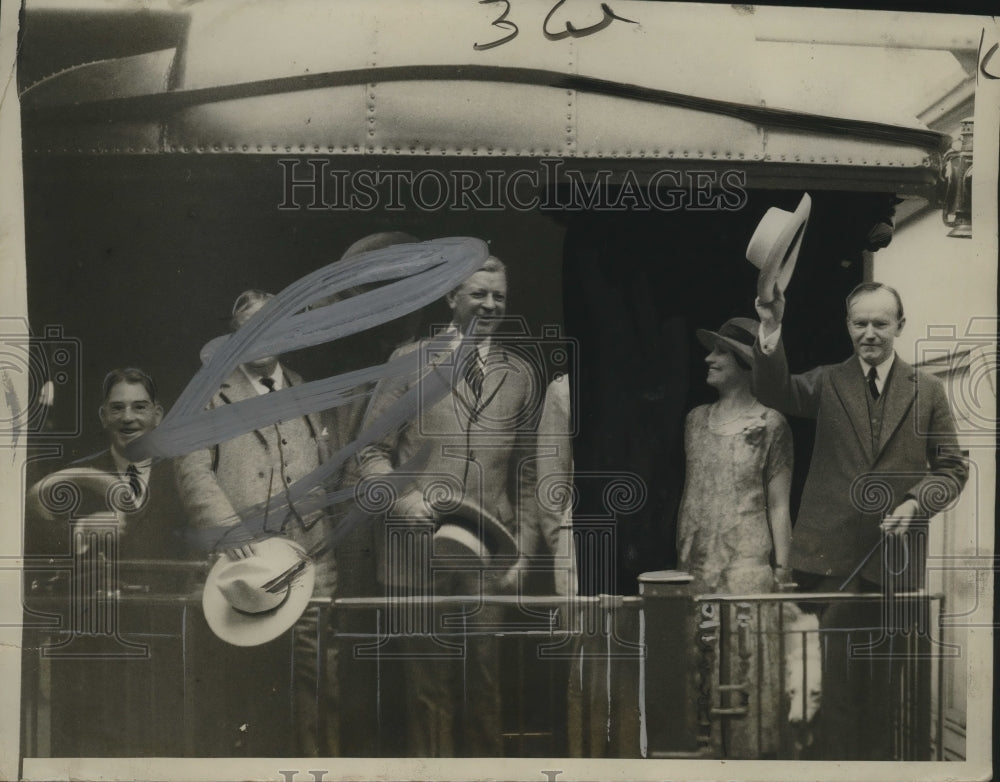 1926 Press Photo President Calvin Coolidge &amp; First Lady at Union Station in D.C.