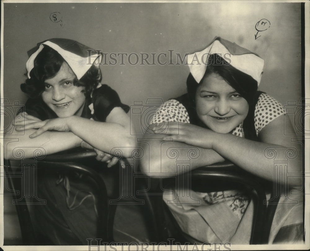 1927 Press Photo Rose Lampino & Madeline Orlando Italian - neo12083