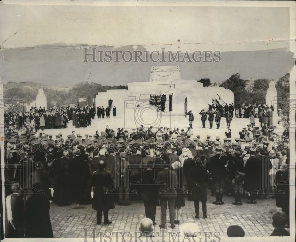 1923 Press Photo British Expeditionary Force Memorial, Paris, France Unveiling