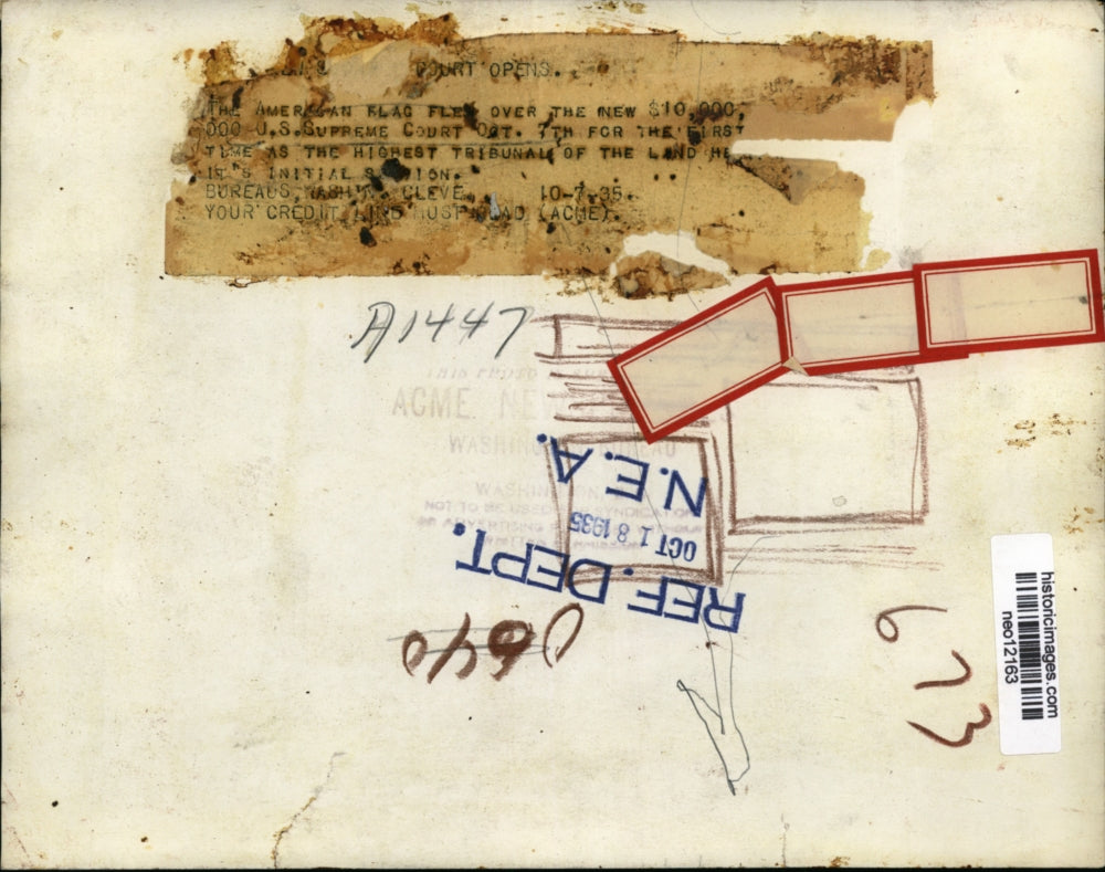 1935 Press Photo US Supreme Court American Flag - neo12163