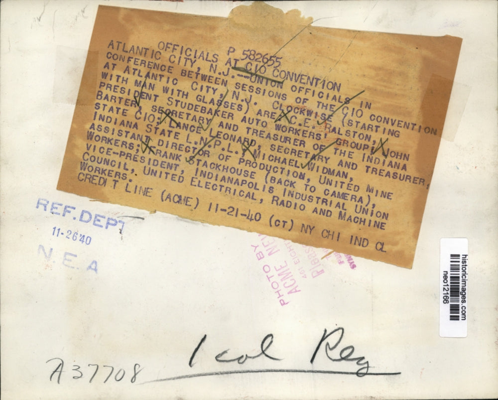 1940 Press Photo Atlnatic City, New Jersey CIO Convention Officials - neo12166