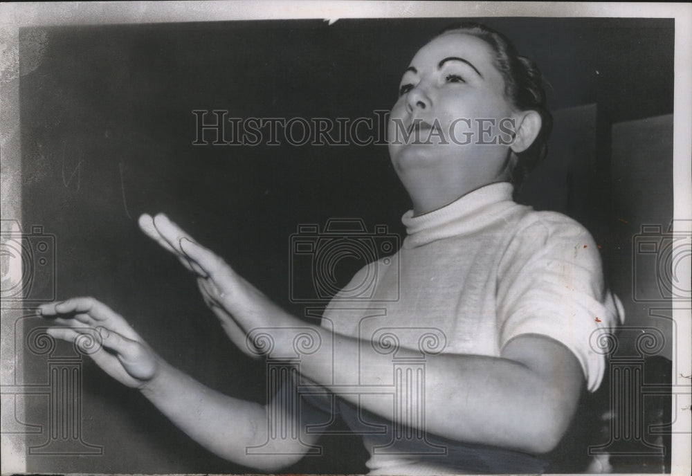 1955 Press Photo Mary Falcon Charged with William & Lawrence Baughman Murder