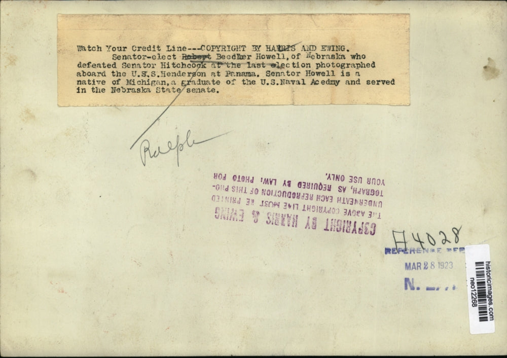 1923 Press Photo Senator-Elect Ralph Howell of Michigan - neo12268