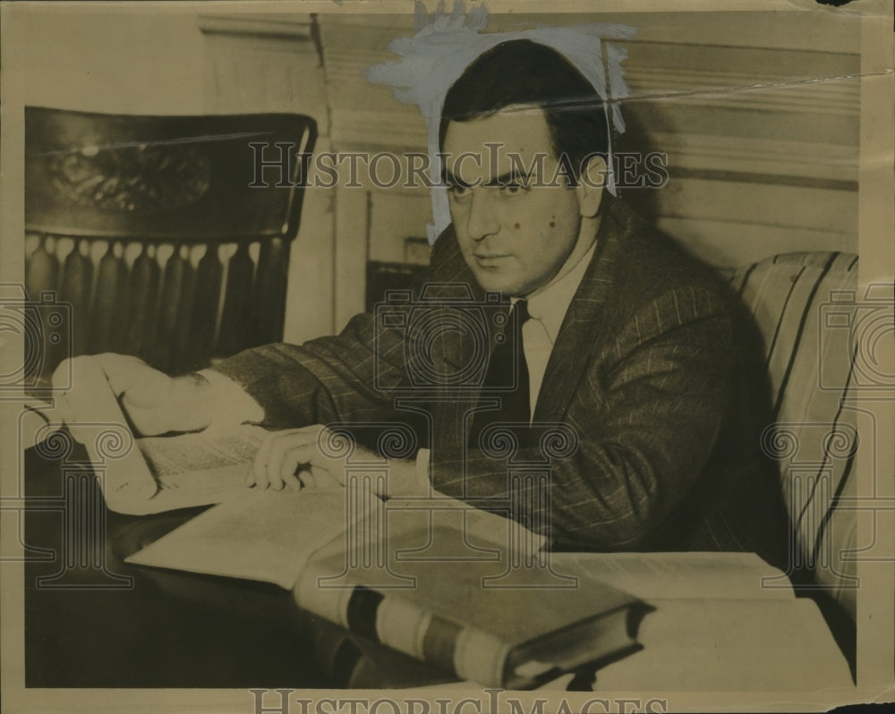 1938 Press Photo Brien McMahon Assistant US Attorney Prosecutor in Terror Trial