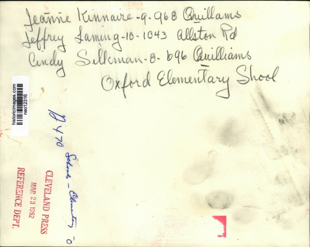 1952 Press Photo Oxford elementary school Cleveland Jeanne Kinnaire - neo12316