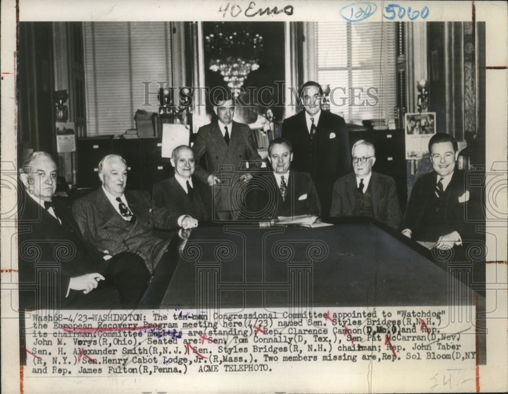 1948 Press Photo Watchdog Congressional committee Senator S Bridges - neo12343