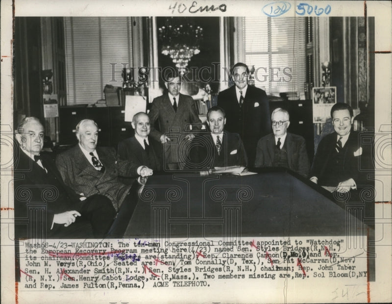 Load image into Gallery viewer, 1948 Press Photo Watchdog Congressional committee Senator S Bridges - neo12343

