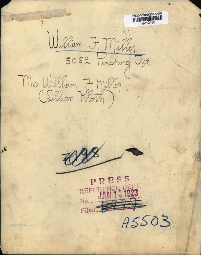 1923 Press Photo Policeman William F Miller of Cleveland Ohio - neo12488