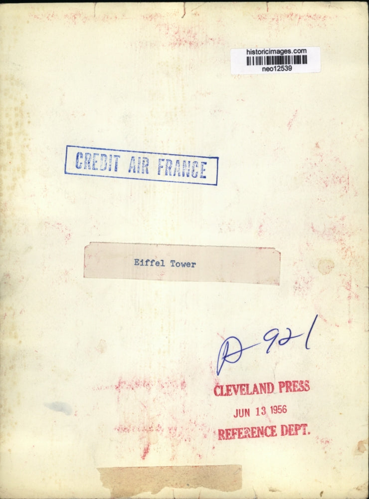 1956 Press Photo The Eiffel Tower in Paris France - neo12539