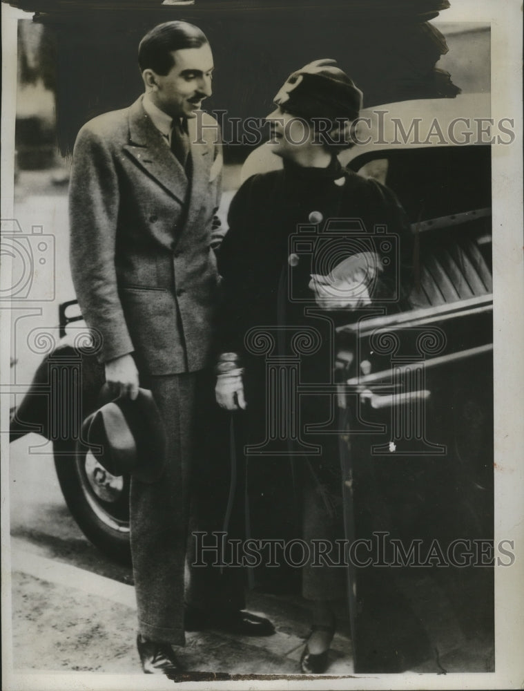 1934 Press Photo Carol Marmon Engaged to Prince Nicolas Tchkotuoa - neo12621