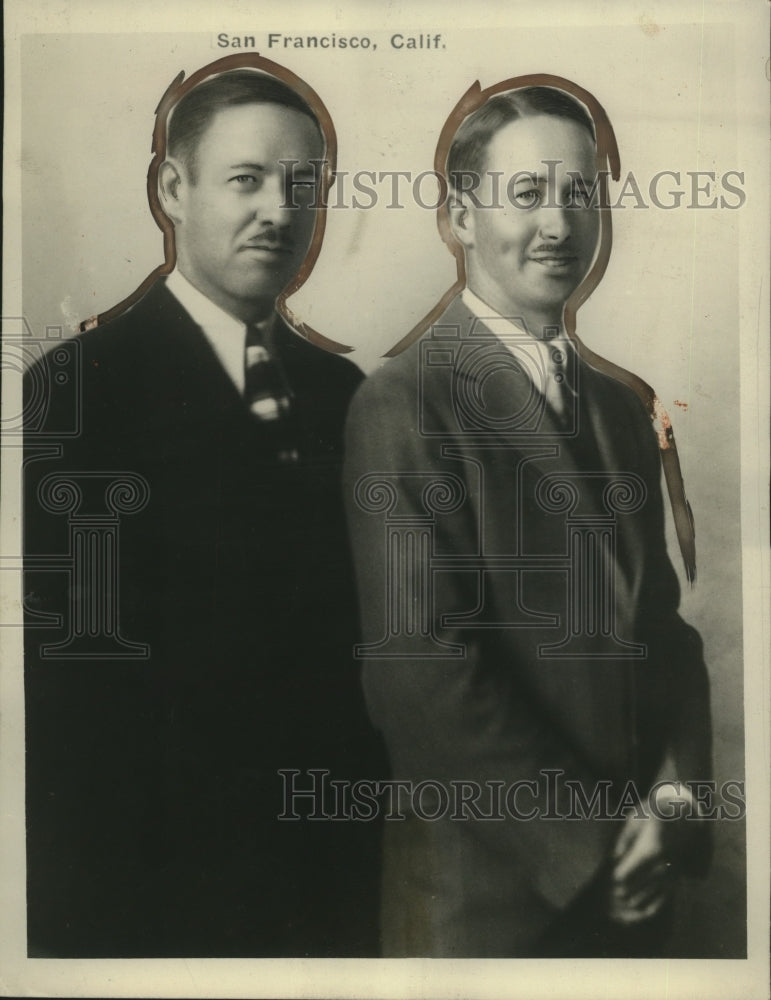 1927 Press Photo Canadian airmen Capt W Roy Mitchell, Capt Terry Tully