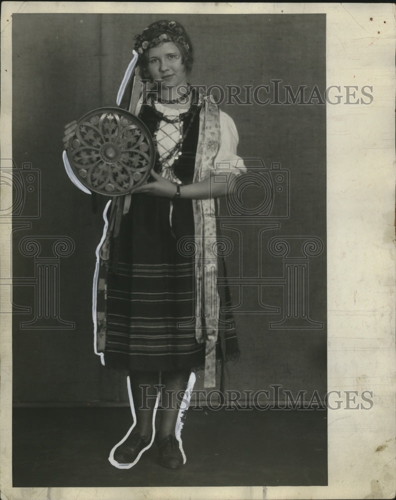 1929 Press Photo All Nations Expo Felicia Sawicki in Polish costume - neo12915