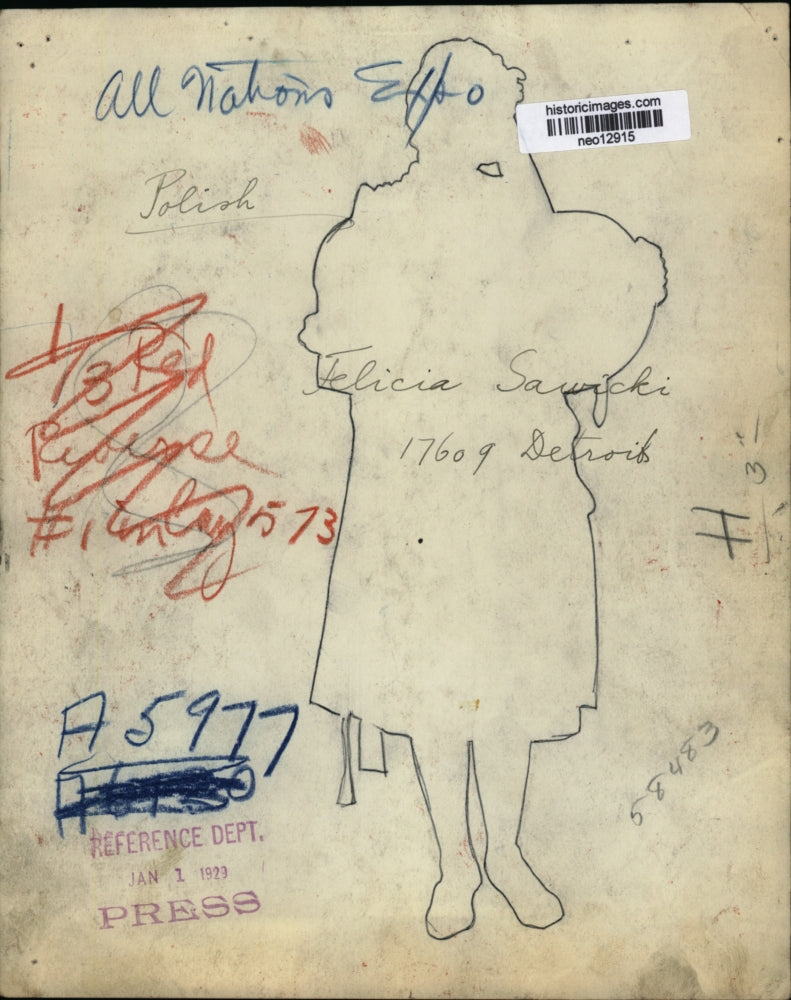 1929 Press Photo All Nations Expo Felicia Sawicki in Polish costume - neo12915