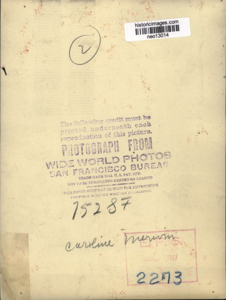 1927 Press Photo Caroline Meriam - neo13014