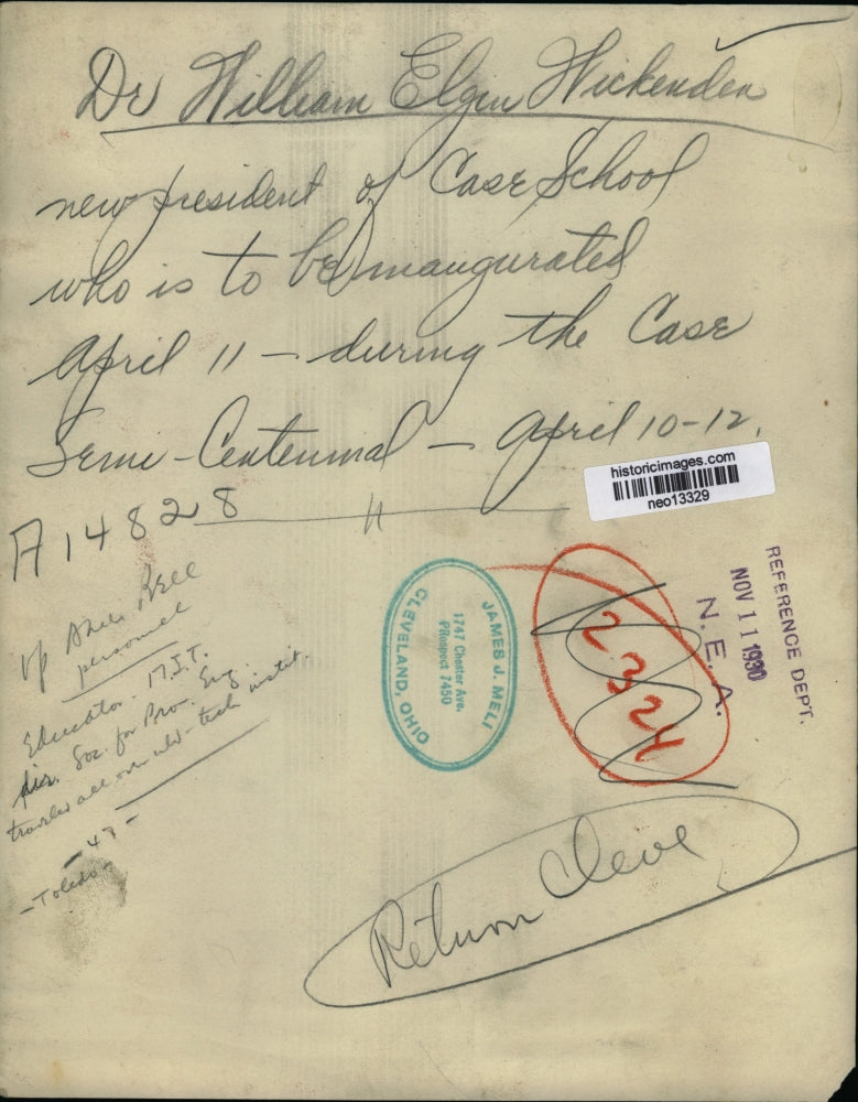 1930 Press Photo Dr William Elgin Wickenden New President of Case School