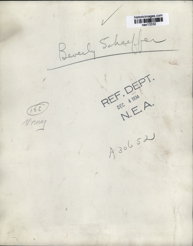1934 Press Photo Beverly Schaeffer - neo13332