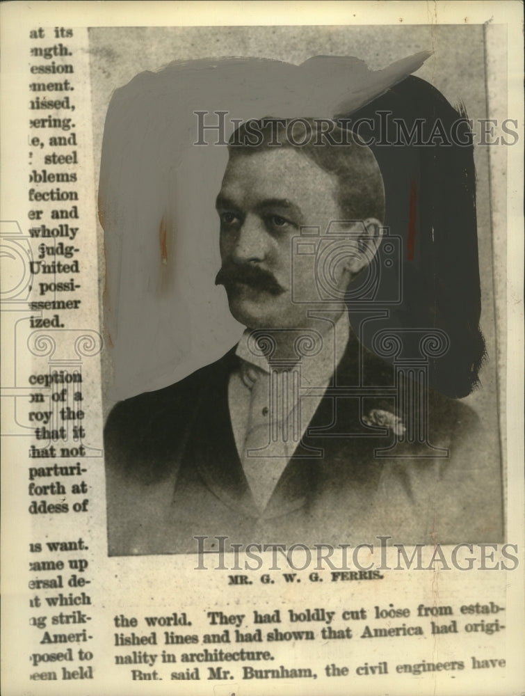 1934 Press Photo Engineer G.W. Ferris - neo13357