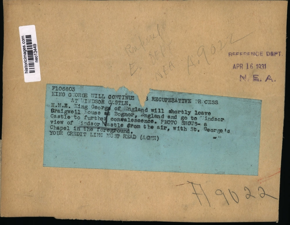 1931 Press Photo Windsor Castle, England Aerial View - neo13449