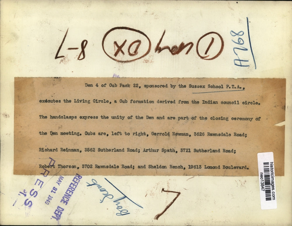 1940 Press Photo Sussex School PTA Cub Pack 22 Den 4 - neo13847