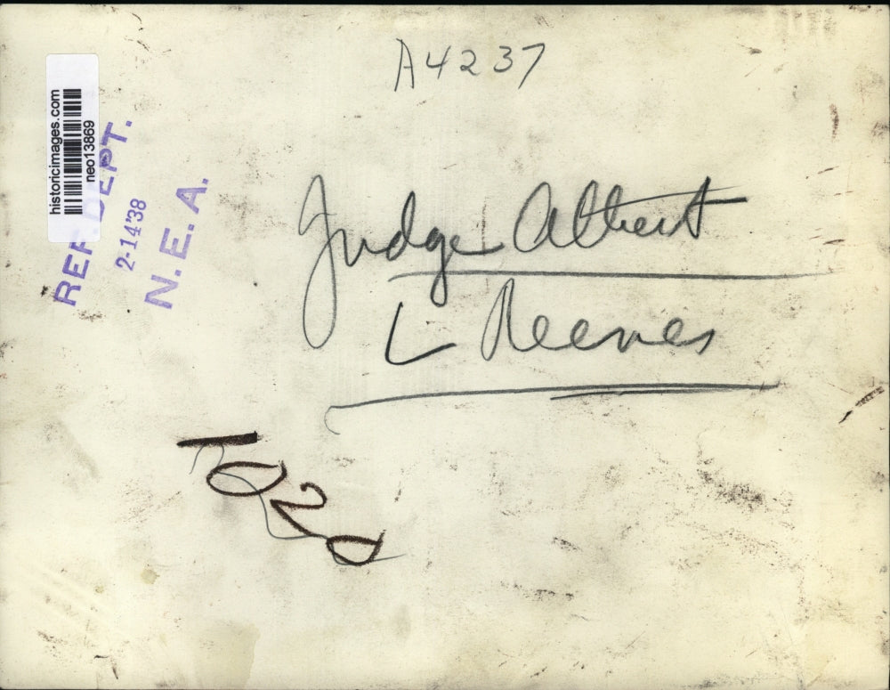 1938 Press Photo Judge Albert L Reeves - neo13869