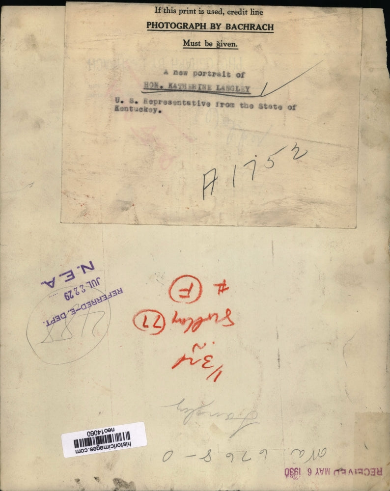 1929 Press Photo Hon. Katherine Langley US Representative of Kentucky