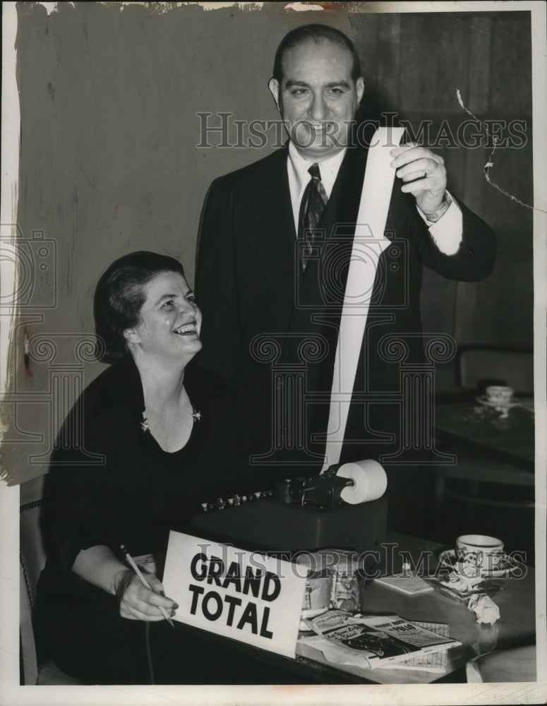 1952 Press Photo Rudy Miller, Helen Mannix, Mother's March on polio - neo14193