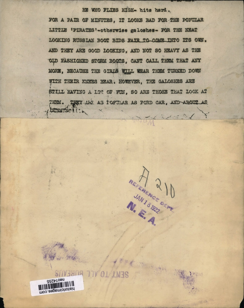 1922 Press Photo Little Pirates Galoshes Russian boots worn by children