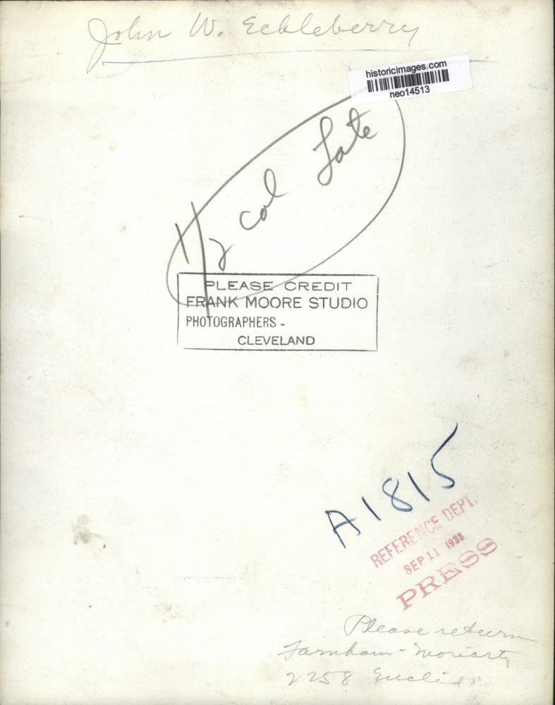 1933 Press Photo John W. Eckleberry - neo14513