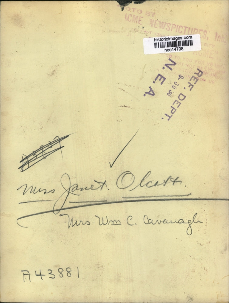 1936 Press Photo Janet Olcott married name is Mrs. WM C. Cavanaugh - neo14708