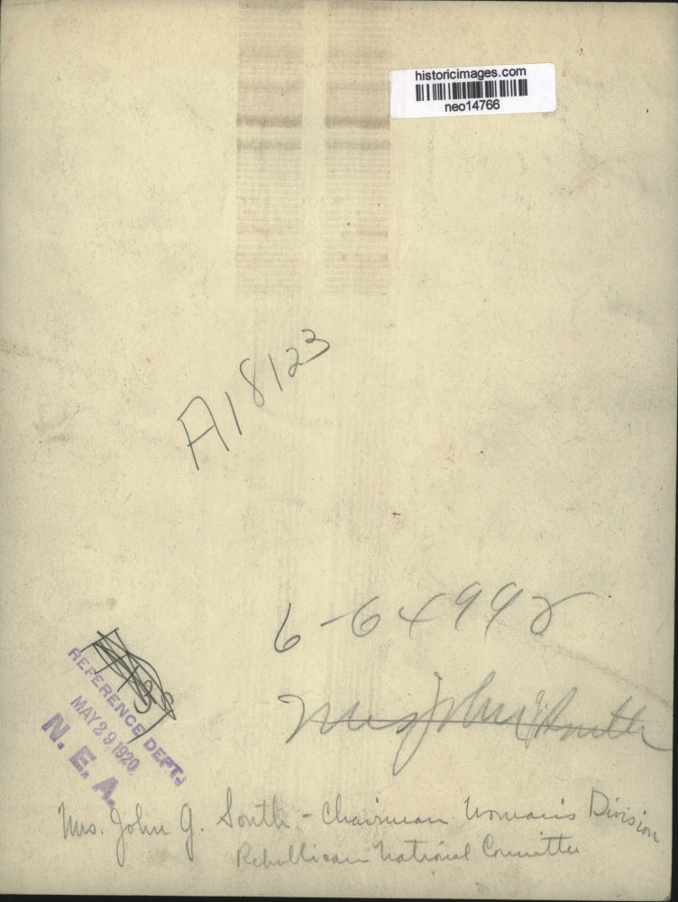 1920 Press Photo Mrs John J South of Women's Republican National Committee