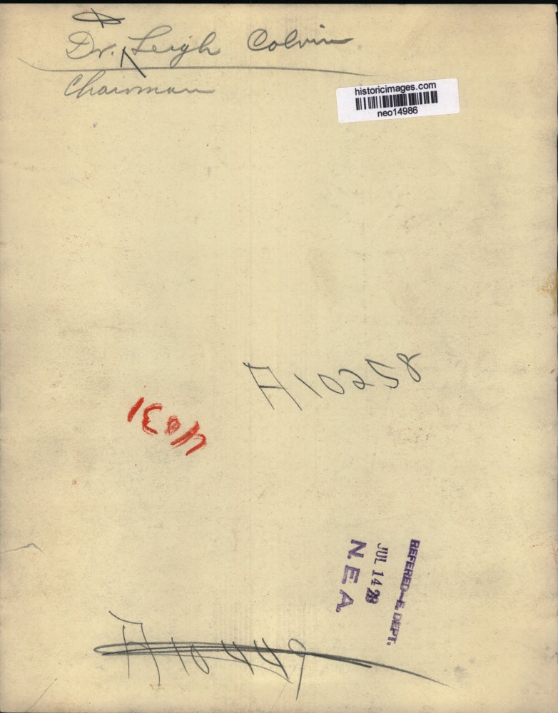 1929 Press Photo Dr. Leigh Colvin Chairman - neo14986