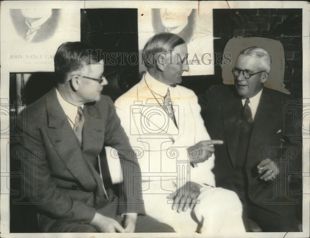 1932 Press Photo Thomas Storke, William G. McAdoo, H. H. Cotton, Dem Convention