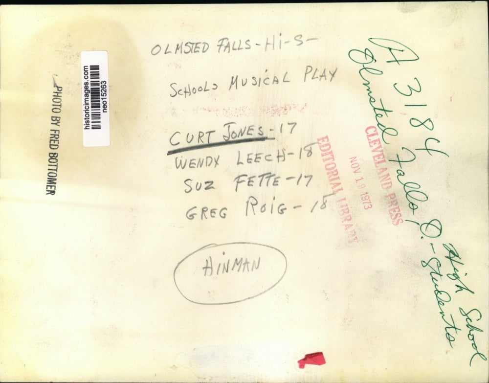 1973 Press Photo Olmsted Falls High School's Musical Play, - neo15263