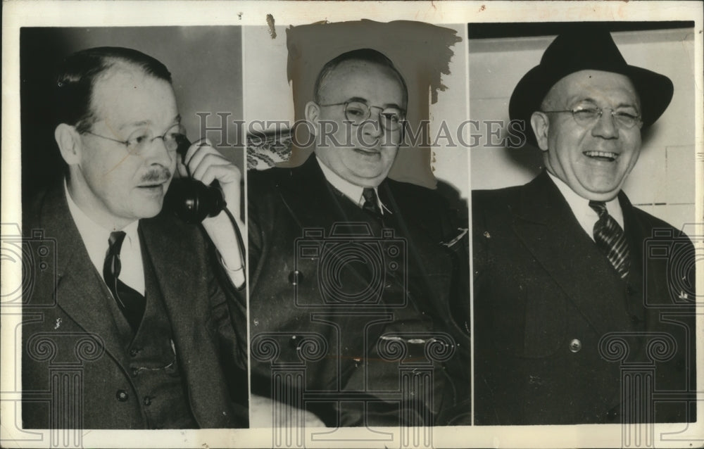1938 Press Photo Charles Jones,Thomas Kennedy, Charles Margiotti Gov. Candidates