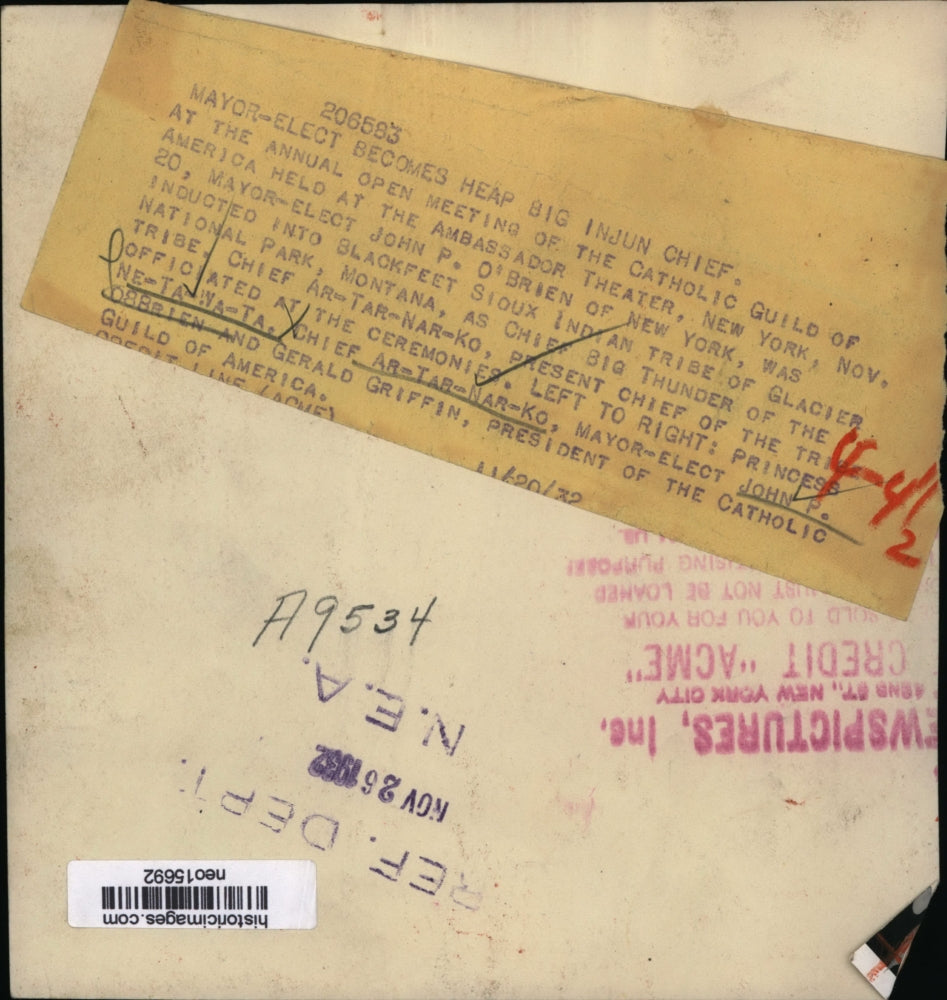 1932 Press Photo Annual Meeting of Catholic Guild Ambassador Theater in NY