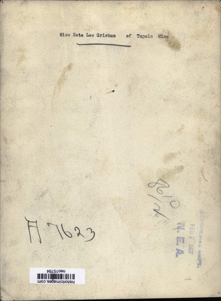 1927 Press Photo Esta Lee Grisham of Tupelo Mississippi - neo15764