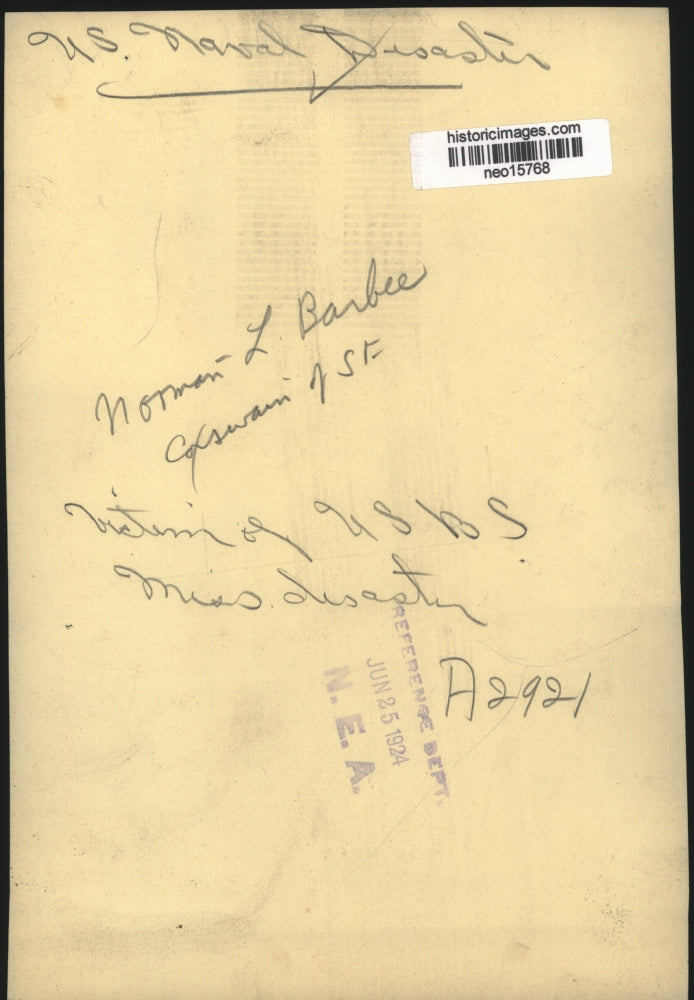 1923 Press Photo Notman L. Barbee Coswain Victim of USBS Disaster - neo15768