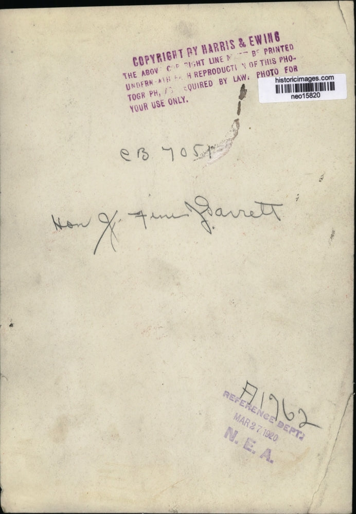 1920 Press Photo Honorable Fini J. Sarret - neo15820