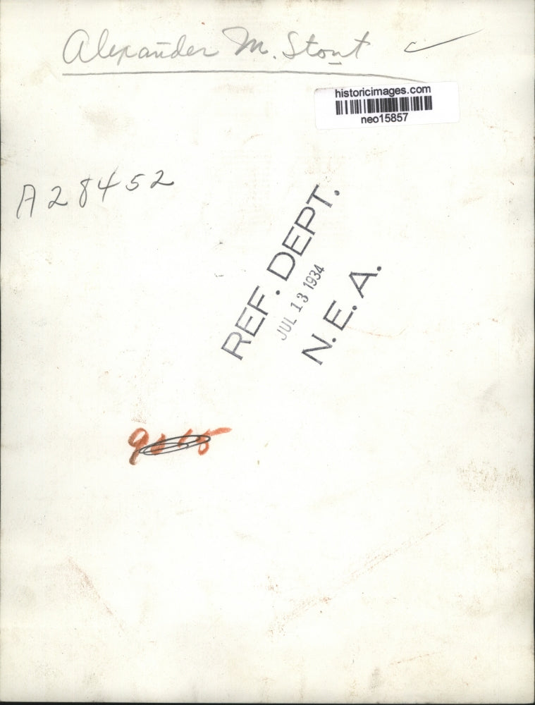 1934 Press Photo Alexander M. Stout - neo15857